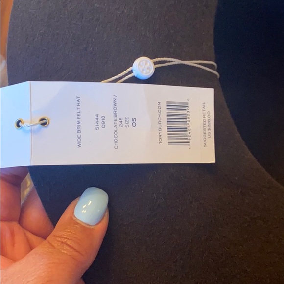 NWT Tory Burch Choc Wide Brim Felt Hat - Picture 3 of 5
